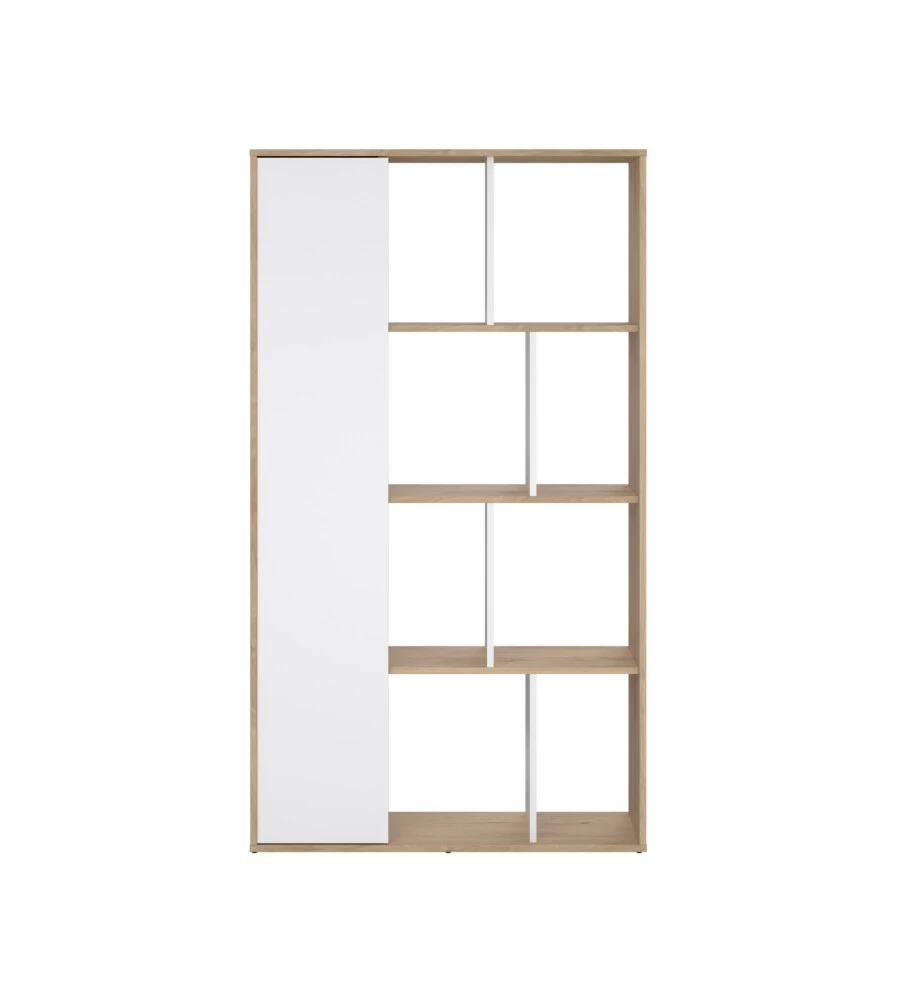 LIBRERIA "LABIRINTO" BIANCO E QUERCIA, 88X29X157 CM